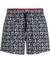 HUGO - S Tortuga Logo-print Swim Shorts In Recycled Material - Lyst