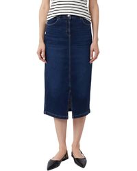 Comma, - Elastischer Midi-Jeansrock mit Waschung - Lyst