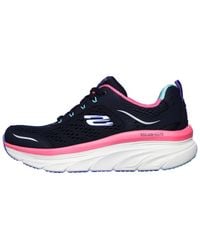 Skechers - D'lux Walker Infinite Motion Trainers,navy Silver Leather Pink Mesh White Tri,8 Uk - Lyst