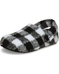 Crocs™ - Classic Buffalo Check Cozzzy Slipper Black/white Size 4 Uk / 5 Uk - Lyst