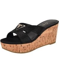 Guess - Lonaa Wedge Sandaal Voor - Lyst