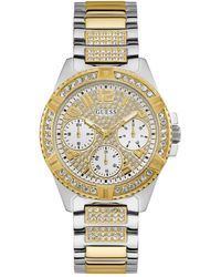 Guess - Two-tone Stainless Steel Bracelet Strap With Crystal Detail Watch 40mm, Created For Macy's - Lyst