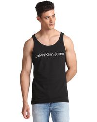 Calvin Klein - Jeans Canotta Uomo Institutional Logo Tank Jersey di Cotone - Lyst