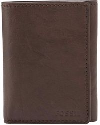 Fossil Leather Ingram Trifold Wallet in 