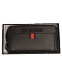 Love Moschino Geldbörse Zip Around Leder Multicolor schwarz Logo Metall JC5609PP