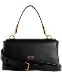 Guess Ginevra Logo Top Handle Flap in Brown | Lyst UK
