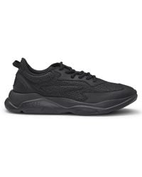 HUGO - S Leon Runn Mixed-material Trainers With Monogrammed Uppers And Eva Outsole Size 9 Black - Lyst
