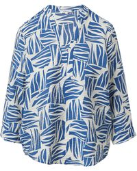 S.oliver - Bluse aus Strukturiertem Viskosemix mit All-Over-Print Royalblau 46 - Lyst