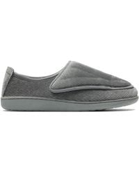 Clarks - Home Comfort Textile Slippers In Grey Standard Fit Size 4 - Lyst