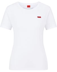 HUGO - Classic Tee T-Shirt aus Reiner Baumwolle mit Rundhalsausschnitt und Logo-Detail Weiß XL - Lyst