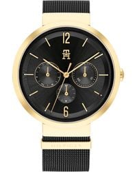 Tommy Hilfiger - Reloj Analógico de Cuarzo Multifunción para Mujer con Correa de Malla de Acero Inoxidable Negra - 1782540 - Lyst