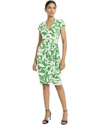 Maggy London - Sophisticated V-neck Cap Sleeve Knee Length-side Tie Waist Wrap Cocktail Dress - Lyst