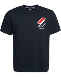 Superdry - Klassisches T-Shirt mit Applikation Dunkles Marineblau M - Lyst