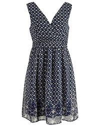 Vero Moda Vmnabia Border S/L Above Knee Dress Kleid - Blau