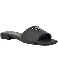 GUESS Women's Tameli Flat Sandal - Quilted Slide With Iconic Triangle Detail - View #6