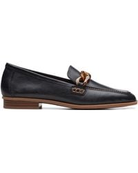 Clarks - Sarafyna Iris Leather Shoes In Black Standard Fit Size 3.5 - Lyst