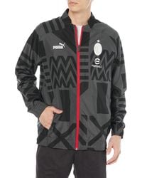 PUMA - AC Mailand Pre-Match Trainingsjacke schwarz/grau - Lyst