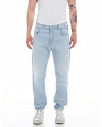 Replay - Jeans Uomo Sandot Tapered Fit in Denim Comfort - Lyst