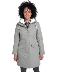 Mountain Warehouse Oak Womens Padded Parka Jacket - Waterproof, Taped Seams, Breathable, Microfibre Insulation, Sherpa Lined, - Grey
