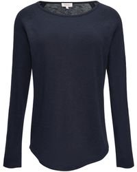 S.oliver - Langarmshirt mit Flammgarnstruktur und Raglanärmeln Navy 32 - Lyst