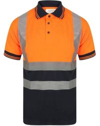 adidas - Aztec Hi Viz Vis High Visibility Polo Neck Short Sleeves T Shirts Reflective Tape Safety Hi Vis Collared Neck Security Work - Lyst