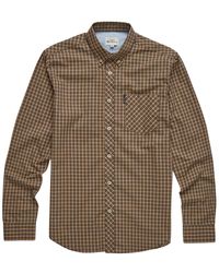 Ben Sherman - Plus Size Mini Mod Check Shirt Sand 4xl - Lyst