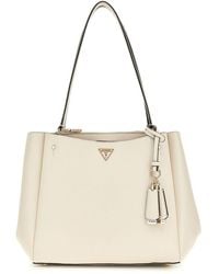 Guess - Talent Multi Comp Tote Cream White - Lyst