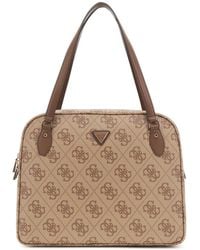 Guess - Shopper borsa borsa da viaggio con scomparto per laptop Travel Tote Latte Logo/Brown marrone chiaro - Lyst