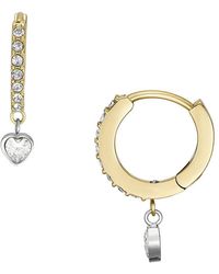 Fossil - Sadie Two-tone Stainless Steel Hoop Earrings - Lyst