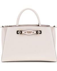 Guess - Sac à main sac à épaule Mimina Girlfriend Satchel Stone écru - Lyst