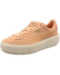 puma black suede platform trace animal trainers