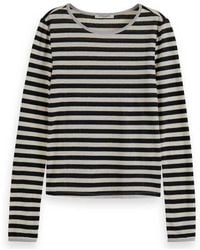 Scotch & Soda - Long Sleeve T-shirt With Lurex Binding - Lyst