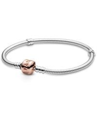 PANDORA - Jewelry Iconic Moments Snake Chain Charm Sterling Silver Bracelet - Lyst