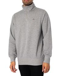 GANT - REG SHIELD HALF ZIP SWEAT - Lyst