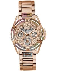 Guess - Queen Multi-function Rose Gold/rainbow Ladies Watch Gw0464l5 - Lyst