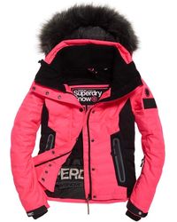 Superdry Veste De Ski Luxe Snow Puffer Pink - Rose