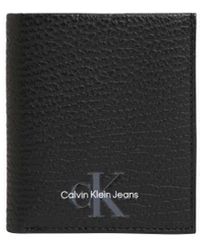 Calvin Klein - Mono Textured Small N/s Trifold K50k509499 Wallets - Lyst