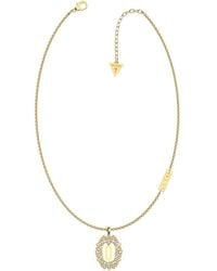 Guess - Collier initial My Name Lettres A-V Doré avec zircons blancs - Lyst