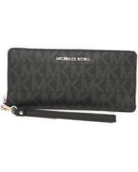 Michael Kors - Jet Set Travel Continental Zip Around Leather Wallet Wristlet - Lyst