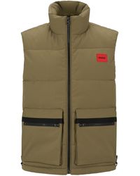 HUGO - S Baltino2331 Water-repellent Gilet With Red Logo Badge - Lyst