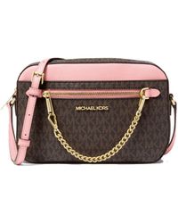 Michael Kors Jet Set Large Leather Crossbody Bag (Primrose) 