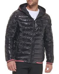 Calvin Klein - Hooded Shiny Puffer Jackets - Lyst