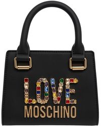 Love Moschino - Rhinestone Logo Mini Bag - Lyst