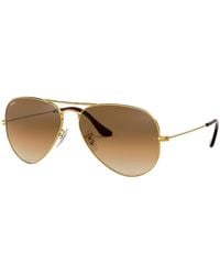 Ray-Ban - Rb3025 Aviator Large Metal Sunglasses, Gold/grey Gradient, 62 Mm - Lyst