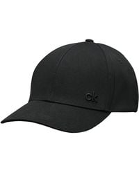 Calvin Klein - Baseball Cap For - Black - Embroidered Logo - 100 Percent Black Cotton - Baseball Caps Black - One - Lyst