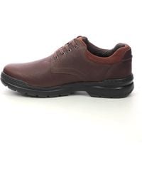 Clarks - Rockie Walk Gore-tex Leather Shoes In Dark Tan Standard Fit Size 81⁄2 - Lyst