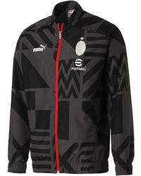 PUMA - AC Mailand Pre-Match Trainingsjacke schwarz/grau - Lyst