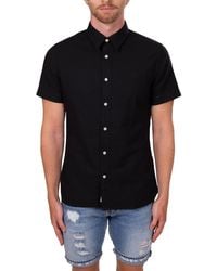 Calvin Klein - Linen shirt with short sleeves - Size - Lyst