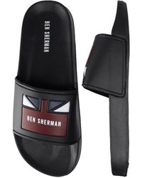 Ben Sherman - Union Slip-on Black Synthetic S Sliders Bs21112_black_red - Lyst