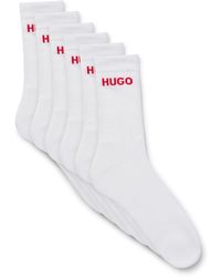 HUGO - Six-pack Of Quarter-length Socks With Logo Detail - Lyst